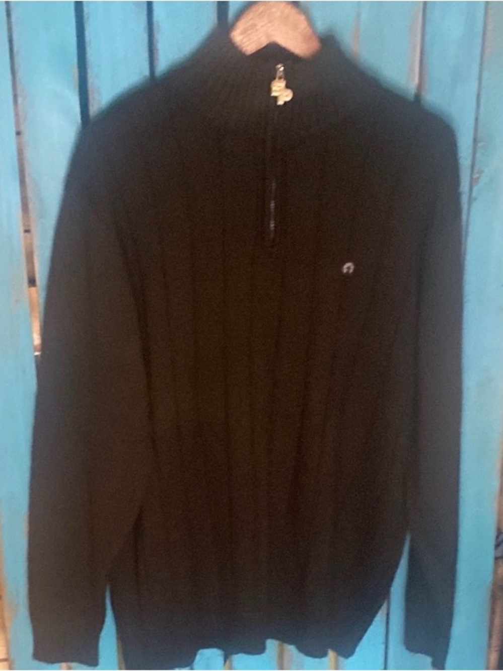 South Pole chocolate brown quarter zip pullover sweater size large